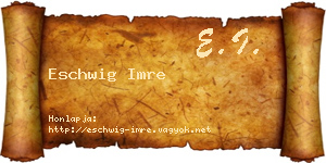 Eschwig Imre névjegykártya